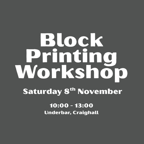 Block Printing Workshop – Saturday 8th November