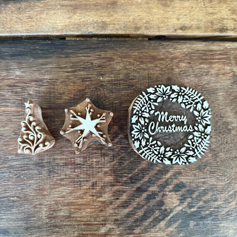 Christmas F Block Printing Stamps