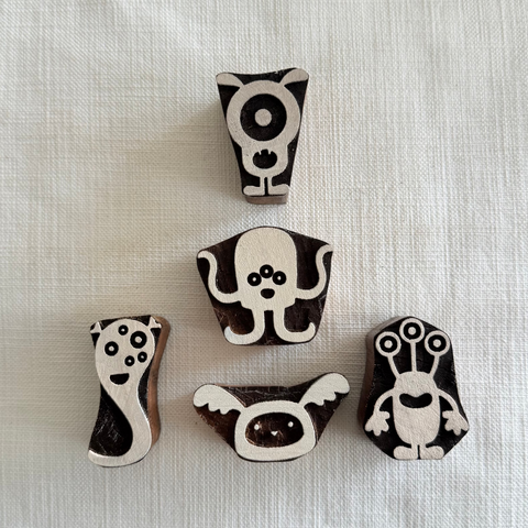 Cartoon Characters A Block Printing Stamps