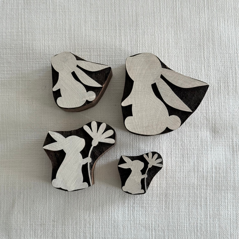 Rabbits A Block Printing Stamps