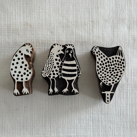 Chickens E Block Printing Stamps